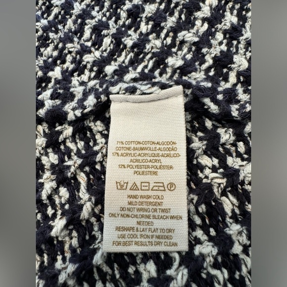 Free People Womens 3/4 Sleeve Shawl Open Front Striped Knit Cardigan Blue Size S - Picture 8 of 9